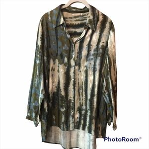 Soft Surroundings Button Down Tie Dye blouse